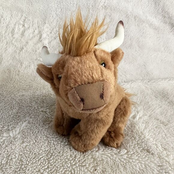 Living Nature Highland Cow Plush 6” Realistic Beanbag Toy Stuffed Animal - Picture 2 of 6